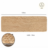 Chemin de table en jute naturel tressé, écologique, 120 cm, style rustique, décoration de table de ferme, vente en gros OEM, jute tissé, logo personnalisé
