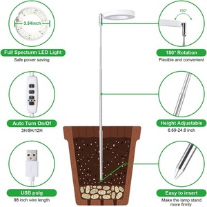 LED Telescopic Plant Growth Lamp with Angel Ring Red &amp; Blue Spectrum Aluminum Body <strong>Flower</strong> Timing Fill <strong>Light</strong> - Product Image 6