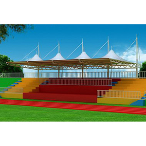 Cubierta de Membrana Arquitectónica para Gradas de Estadios, Estructura de Acero con Armazón Espacial, <span class=keywords><strong>Techo</strong></span> de Tela Tensada con PVDF para Gradas de Estadios - Product Image 5