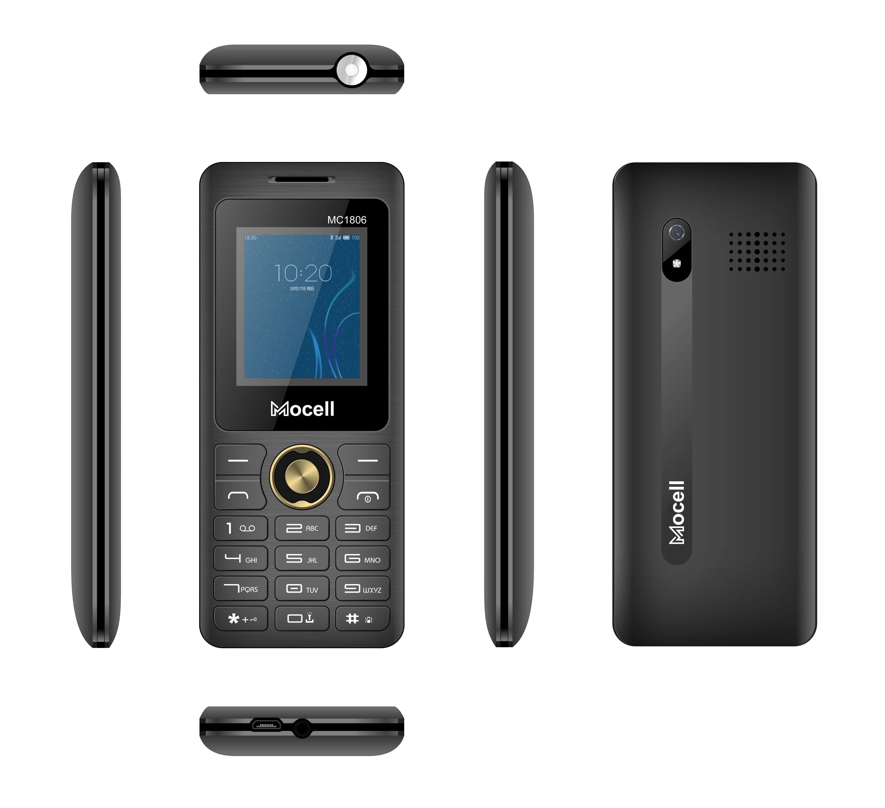 Zwarte Mocell Mc1806 Functie Telefoon 1.77 "Display Digitale Camera Dual Sim Luidspreker Mp3 Mp4 Radio Geluidsrecorder 32Mb 32Mb Ram