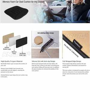 Coussin de siège de voiture en mousse à mémoire de forme pour soulager la douleur sciatique, universel pour siège de voiture et chaise de bureau - Product Image 4