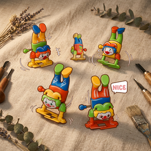 Jouet Clown Marchant sur les Mains à Remonter, Kit de Jeu Éducatif DIY, Jouet en Plastique à Accrocher pour Enfants - Product Image 5