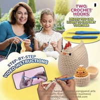 Kit de crochet DIY transfrontalier pour poupées, animaux et dessins animés, en coton au lait à quatre brins, avec tutoriel vidéo en anglais, en stock pour