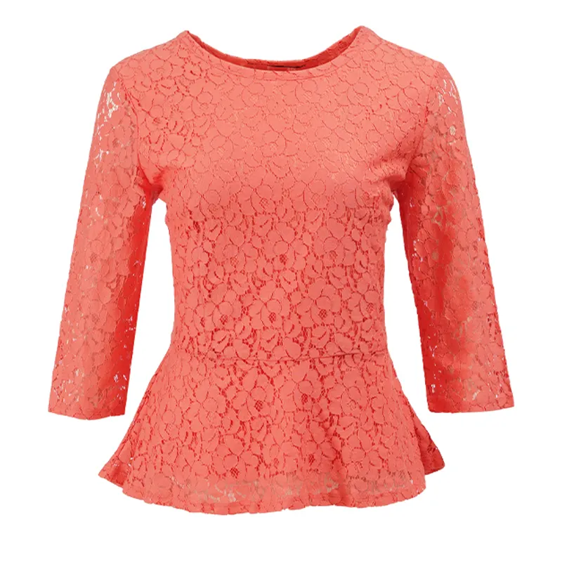 Hot Sale New Elegant Sexy Tops Cutout Sexy Tops Chic Lace Long Sleeves Fashion Women'S Casual T Shirts