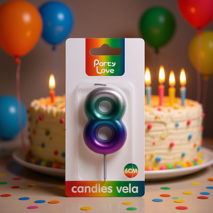 Vela con Número 8 para Fiestas, 6 cm, Decoraciones para Pastel de Cumpleaños - Product Image 3