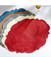 Napperon élégant et moderne en polyester imitation lin, résistant à l'huile et isolant thermique, pour table décorative
