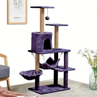 Arbre à chat écologique personnalisé avec griffoir, tapis en laine, peluche durable et pack d'accessoires pour lit d'animal en papier
