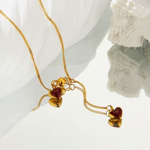 Colliers tendance 2026, bijoux minimalistes hypoallergéniques, acier inoxydable 316l plaqué or 18k, collier en forme de cœur pour femmes - Product Image 3