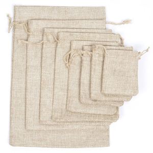 Wholesale Ecological Recycled High Quality Recycled Burlap Linen Jute <b>Drawstring</b> Bag with Custom Printed logo - Product Image 5