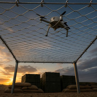 Système de protection anti-UAV : Filet de barrière en maille de corde tissée en acier inoxydable haute résistance pour l'interception des drones en aéroport