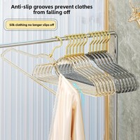 Acryl-Glitzer-Kleiderbügel Luxuriöser Niedlicher Kristall-Kleiderbügel für Damen Nahtloser Rutschfester Transparenter Kunststoff-Kleiderständer mit Goldpuder