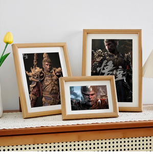 Grano de madera minimalista de alta calidad/Negro/blanco impreso marco de fotos de madera Anime diseño estilo hogar retrato <span class=keywords><strong>paisaje</strong></span> al por mayor - Product Image 5