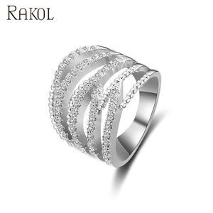 Rakol RP164 bijoux en argent de luxe fille cristal Zircon Selfie anneau lumineux - Product Image 2