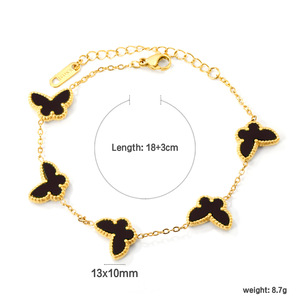 <b>Butterfly</b> Element Stainless Steel Bracelet For Women Fashionable Elegant Simple Design <b>Light</b> Luxury Style Jewelry Accessory - Product Image 5