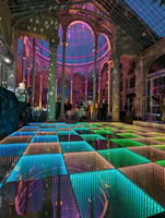 Dalles de sol LED Infinite Abyss avec connexion magnétique, 50x50 cm, IP65, matériau trempé, contrôle sans fil DMX512