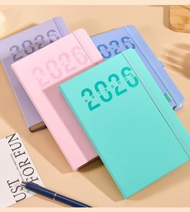Agenda hebdomadaire A5 en cuir PU, reliure rigide, personnalisable, 100 feuilles – Collection 2026 – Vente en gros - Product Image 1