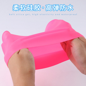 Bonnet de bain en silicone 23x19cm, couleur unie, unisexe, pour la natation et les sports nautiques - Product Image 3