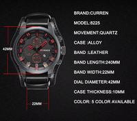 Montre de luxe en cuir, chronographe sport, mouvement à quartz Hangzhou, cadran en verre, affichage à aiguilles, personnalisable OEM pour banquet