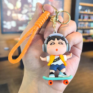 Crayon chan-chan lucu liontin gantungan kunci silikon balutan silang indah kecil ramah lingkungan pembuka botol dekorasi Natal - Product Image 5