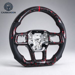 Volante Deportivo de Fibra de Carbono Forjado Personalizado con Empuñadura de Cuero de 40 mm y 4 Radios para Mustang GT 350 S550 S650 S197 - Product Image 5