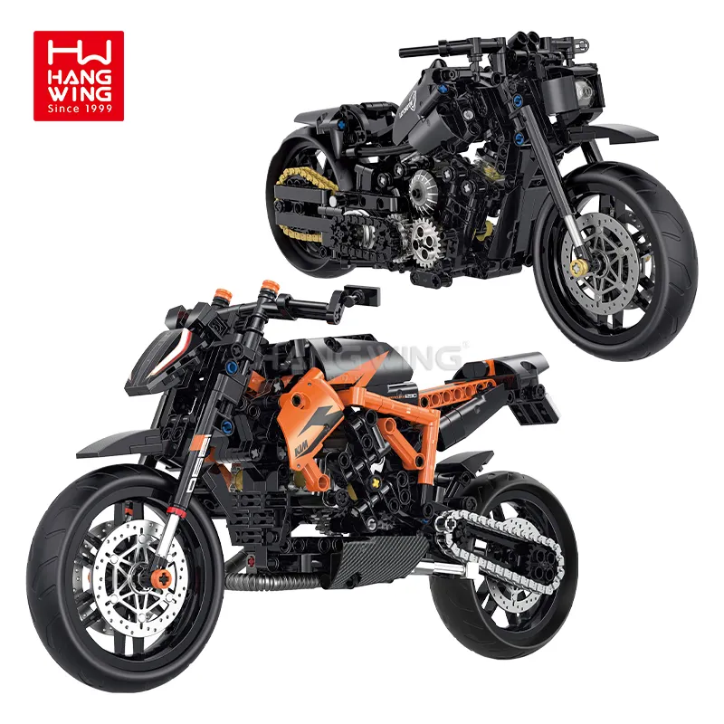 Modelos de motocicleta HW, juguetes, juego de bloques de construcción, modelo a escala 1:8, regalo para niños y niños, Compatible con ladrillos Legoing Technic