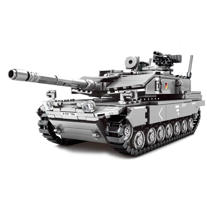 SY0104 MOC Germany Leopard 2A7 Model with 4 Dolls Ww2 Army War Weapon DIY Bricks Set Military Battle Tank Building Blocks Toy