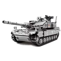 SY0104 MOC almanya leopar 2A7 modeli 4 bebek Ww2 ordu savaş silah DIY tuğla seti askeri muharebe tankı yapı blokları oyuncak
