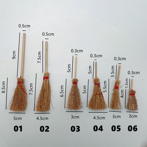 Mini Besom Red Rope Straw Brooms Hanging <b>Decorations</b> For Halloween Party Costume <b>Witch</b> Broom Dollhouse Accessories - Product Image 2
