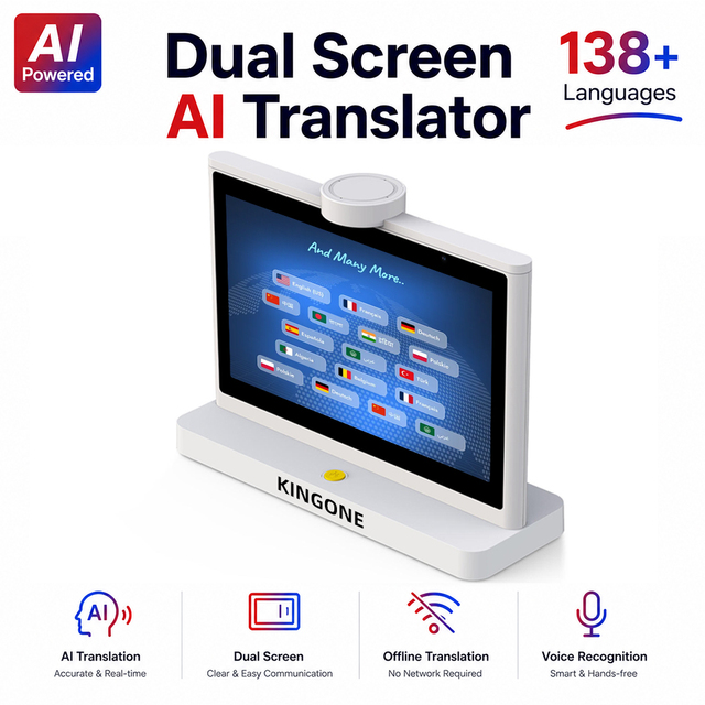 AI Language Translator Device Powered by Large Language Model Supports 138 Languages for Hotel Reception and Meetings