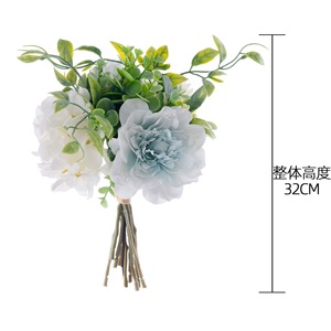 CallaFloral Ramo de Camelia Artificial Rosa Verde Morado Hecho a Mano para Decoración de Bodas y Hogar Estilo INS Arreglo Floral - Product Image 4