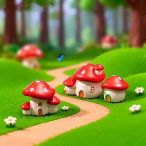 Figuras de Resina de Casas de Hongos en Miniatura para Manualidades, Accesorios para Jardín de Hadas, Decoración para Micro Paisajes y Terrarios - Product Image 2