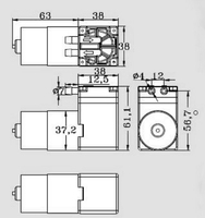 Mini compresseur d'air à diaphragme basse pression sans huile 12V DC pour applications d'eau propre