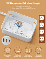 LDNIO SN5310W Regleta de Viaje Eléctrica con 5 Tomas de Corriente EU/UK, Extensión Universal con Puerto USB y Protector de Sobretensión