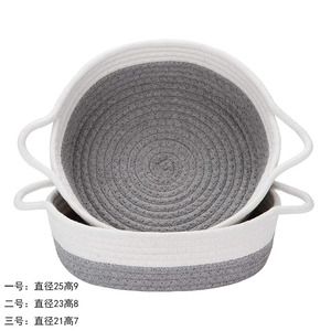 Panier de rangement en corde de coton, récipient alimentaire rond pour la cuisine, panier tissé à la main pour les collations et les fruits, organisation de la maison - Product Image 4