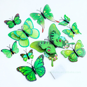 Nuevo Juego de Adornos de Plástico para Pastel, Decoración en Rojo, Azul y Verde, 12 Mariposas - Product Image 5