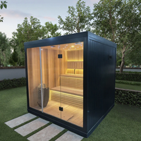 Sauna extérieur moderne en bois massif, imperméable et électrique, pour utilisation au bord de la piscine, dans un spa ou dans un parc