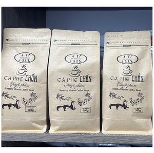 กาแฟเวียดนามถั่วทั้งวีเซิลโรบัสต้ามีกลิ่นหอมเข้มข้นคั่ว100% ออร์แกนิกแปรรูปแบบเปียกบรรจุจำนวนมาก - Product Image 1