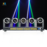 Barra de Luces Móvil de 5 Ojos con Haz de Luz LED Giratorio y Luz Estroboscópica RGB, Efecto de Iluminación para Escenarios, Bodas y Espectáculos