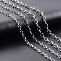 Yadreva – collier Rolo en acier inoxydable pour hommes et femmes, chaîne ovale en O, couleur argent, maillons cubains, accessoires de bijoux à faire soi-même