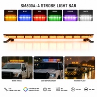 Barre lumineuse LED multicolores SM600A-4 de 46 pouces, 156 LED, ECE R65, SAE J845, 51 motifs, 12-24V, ambre, bleu, rouge, garantie de 3 ans