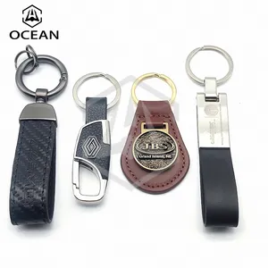 Promotional Gift Custom Embossed Logo Laser Engraving Car Pu Leather buffalo leather keychain