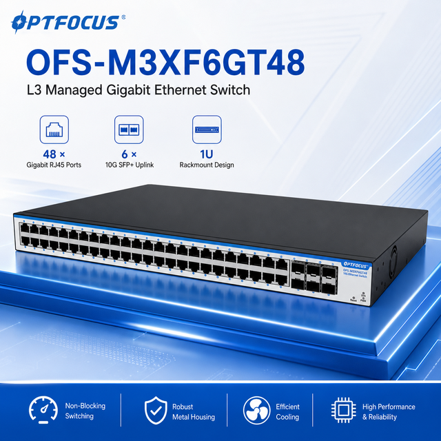 48 Port Gigabit 6 Port 10G SFP+ L3 Managed Switch with VLAN QoS ACL SNMP Rackmount