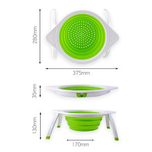 <span class=keywords><strong>Panier</strong></span> d'égouttage en silicone <span class=keywords><strong>pliable</strong></span> et extensible, résistant à la chaleur, portable, compatible lave-vaisselle et écologique - Product Image 5