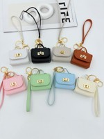 Mini sac de luxe en cuir PU, porte-clés, pendentif pour sac, accessoires féminins, petit sac pour écouteurs, porte-monnaie boutique, pendentif porte-clés