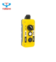 Télécommande universelle T-2M T-2K, boîtier de boutons à 3 trous, interrupteurs IP65, 10A, en plastique rouge, bouton d'urgence, sélecteur noir
