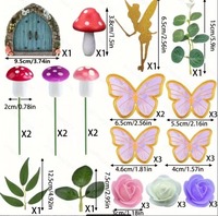 Prix d'usine Kit de décoration de gâteau Jardin des fées Champignon Porte de fée Papillon Fleur Forêt enchantée Fournitures d'anniversaire pour filles