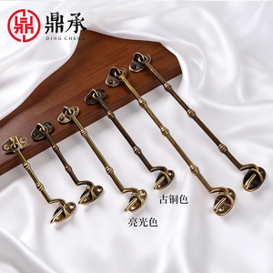 ตะขอเกี่ยวหน้าต่างทองเหลืองดิงเฉิง รุ่น 1502 ป้องกันลม สำหรับประตูและหน้าต่าง สไตล์โบราณ - Product Image 2