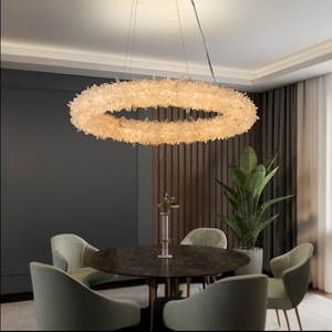 Lámparas Colgantes Modernas de Lujo con Cristal de Roca Natural para Sala de Estar, con Altura Ajustable, Tamaño Mediano - Product Image 3