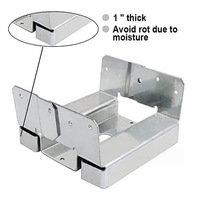 Support de montage pliable en acier galvanisé, base de poteau réglable, design contemporain pour mobilier d'extérieur, ancrage dans le béton