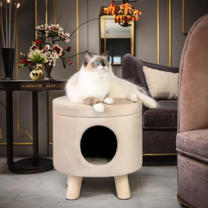 <span class=keywords><strong>Nido</strong></span> de gato de terciopelo de diseño moderno y Banco cambiador de hogar otomana convertible portátil para gatos y propietarios fábrica al por mayor para hoteles - Product Image 2